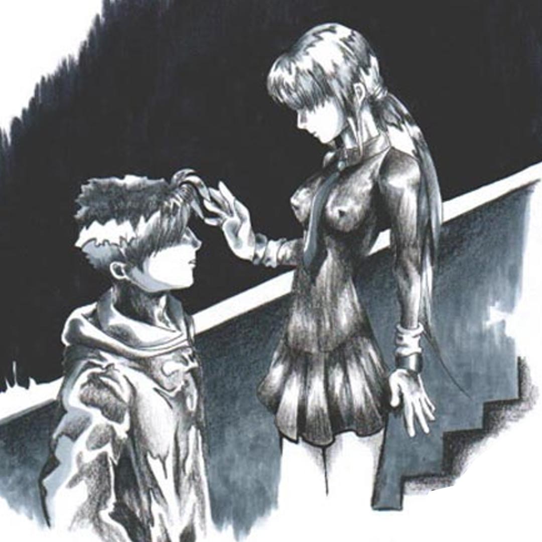 Romantisches treffen an der Treppe, Anime Style